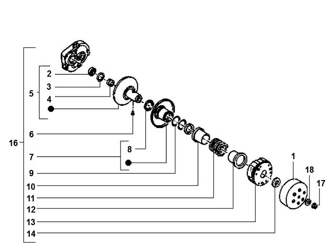 Clutch Piaggio Typhoon 98-2005 2-stroke