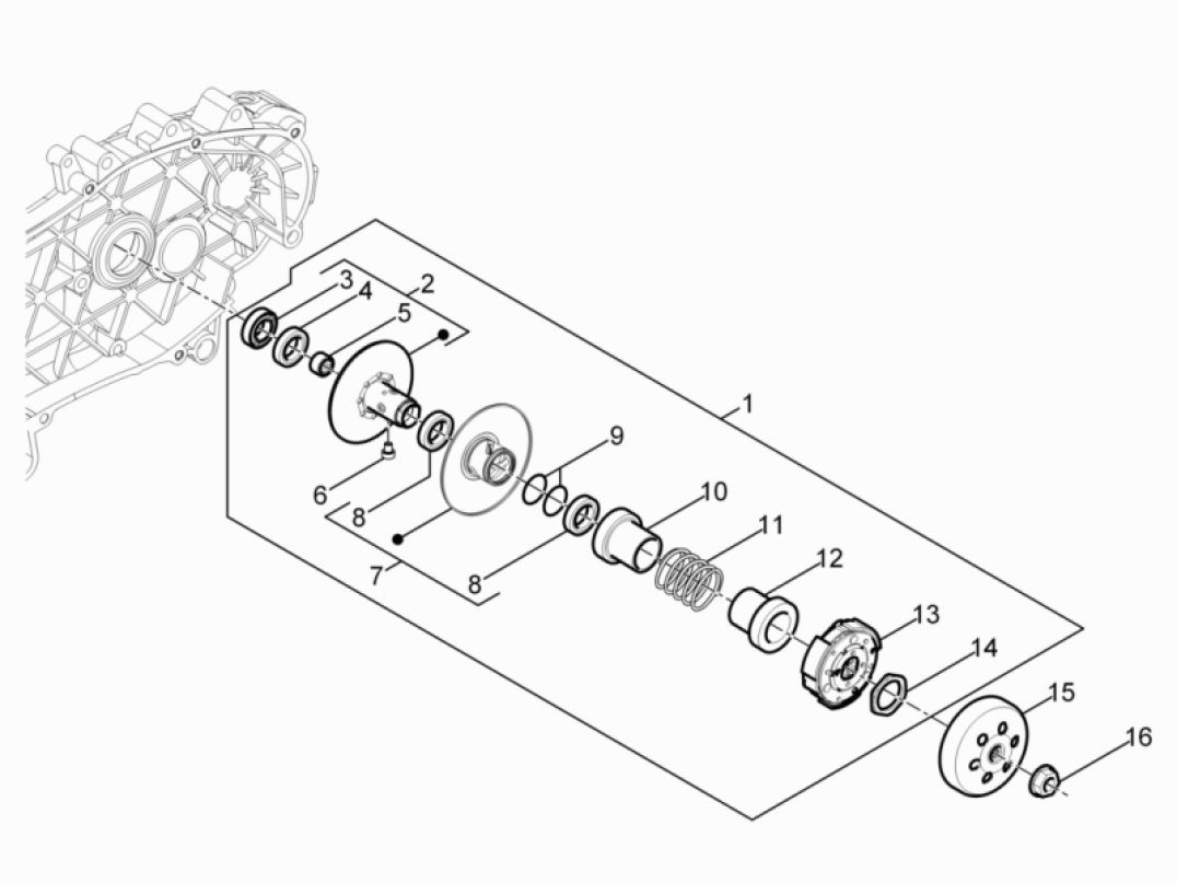 Piaggo Zip 4-stroke clutch (euro5 injection IGET)