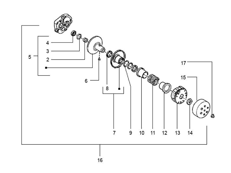 Clutch Vespa Lx 25km 4-stroke 2-valve