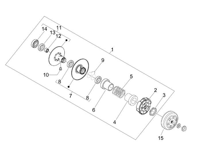 Clutch Vespa S 45km 4-stroke 4-valve