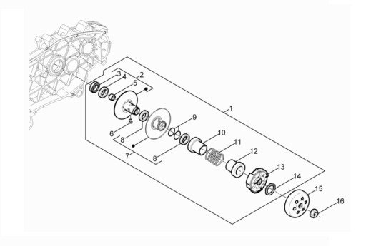 Clutch Vespa Primavera 4-stroke 3-valve (euro4 injection iget)