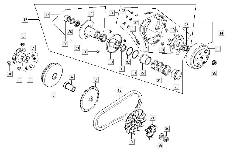 clutches Kymco Agility RS 4-stroke black 09