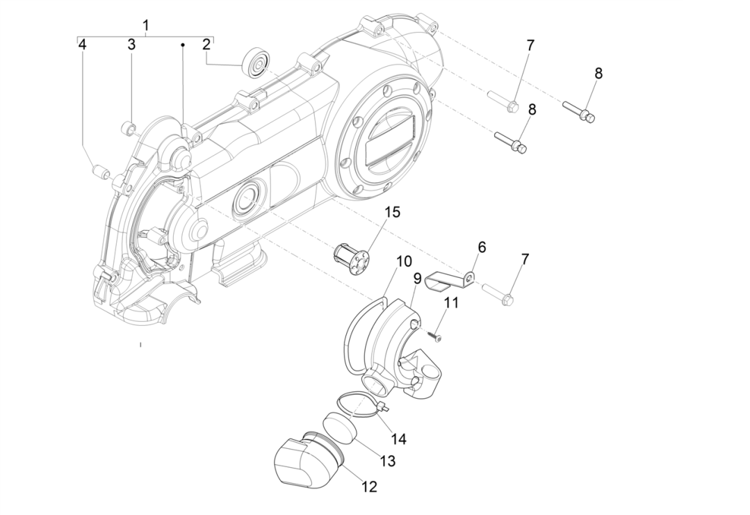 Clutch cover Piaggo Zip 4-stroke (euro4 injection IGET)
