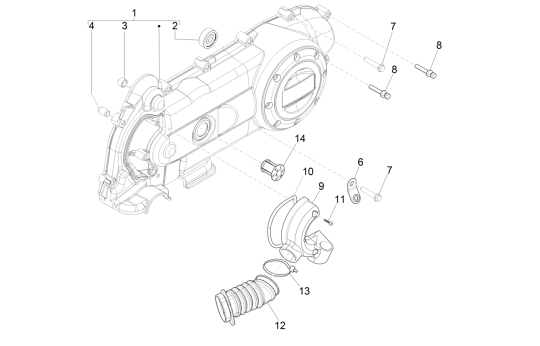 Clutch cover Vespa Primavera 4-stroke 3-valve (euro4 injection iget)