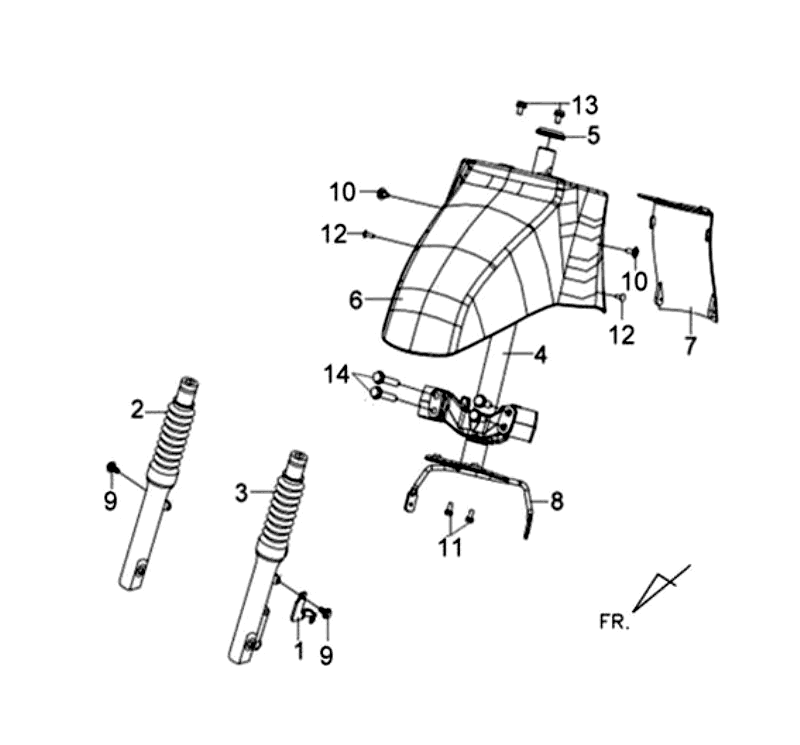 Crown Piece Front Board Handlebar-head bearing set Sym Tonik (BU3005S WH8018P) blue white