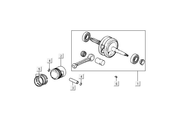 Crankshaft Piston Kymco Activ 4-stroke silver