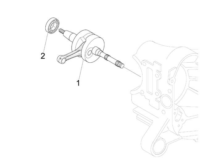 Crankshaft Piaggio New Fly 4-stroke 2-valve