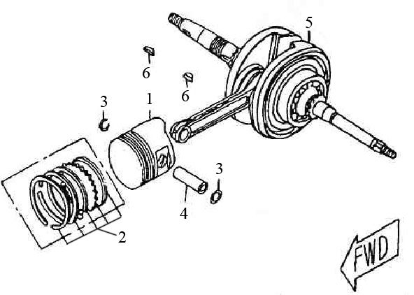 Crankshaft - Piston BTC Grande Retro 125 4T AC
