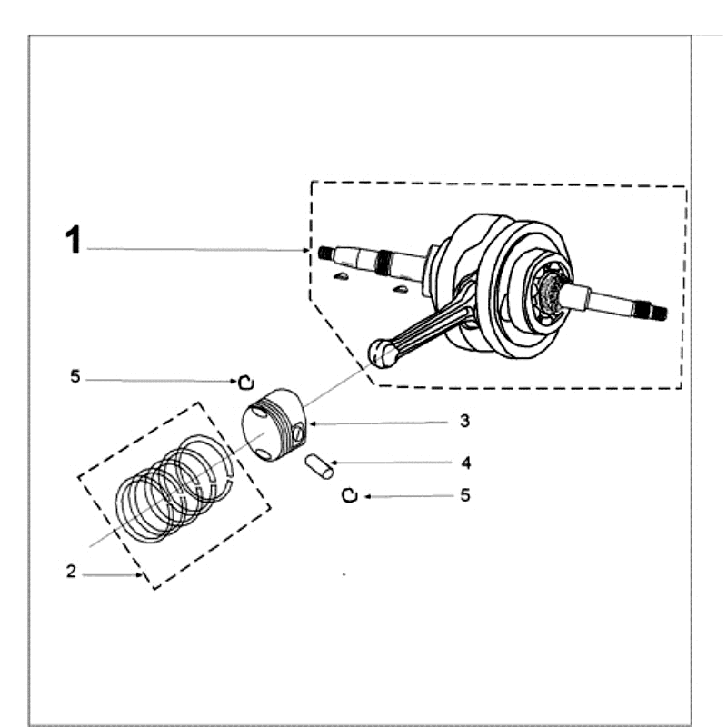 Crankshaft and Piston Peugeot Speedfight 3 4-stroke Blue