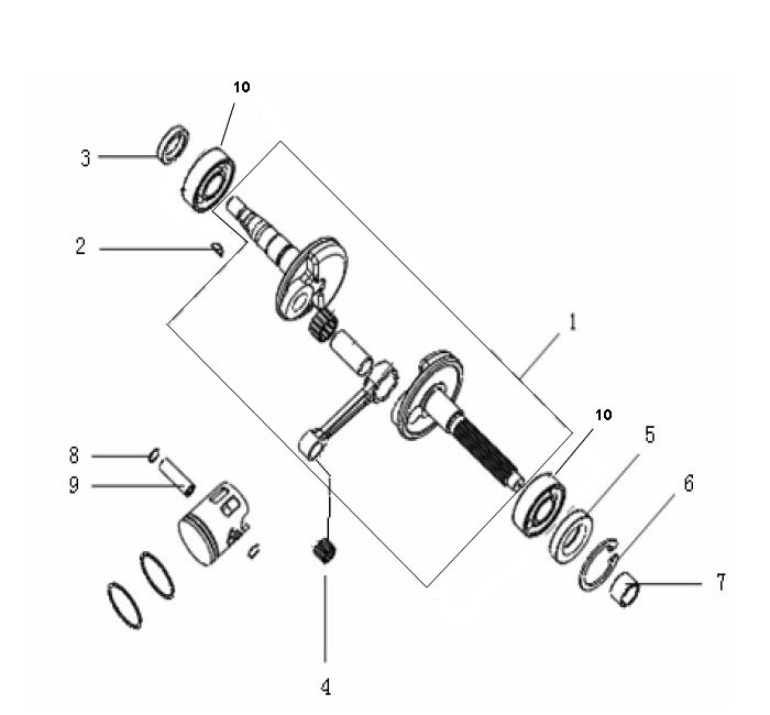Crankshaft Generic Ideo red 2007 2-stroke 25