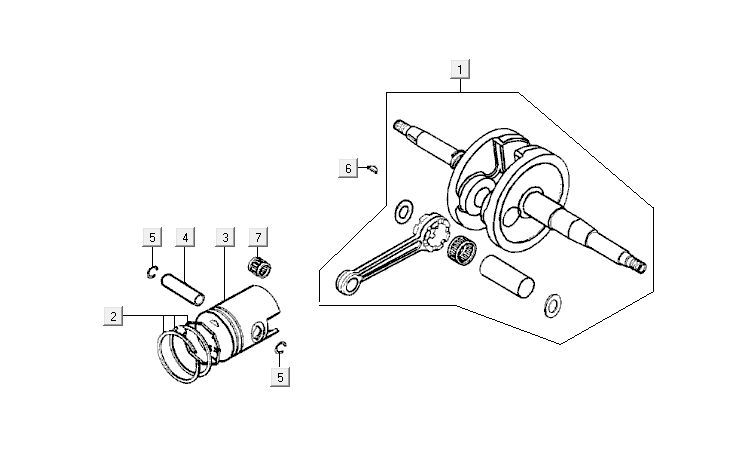 Crankshaft Kymco MXU 50