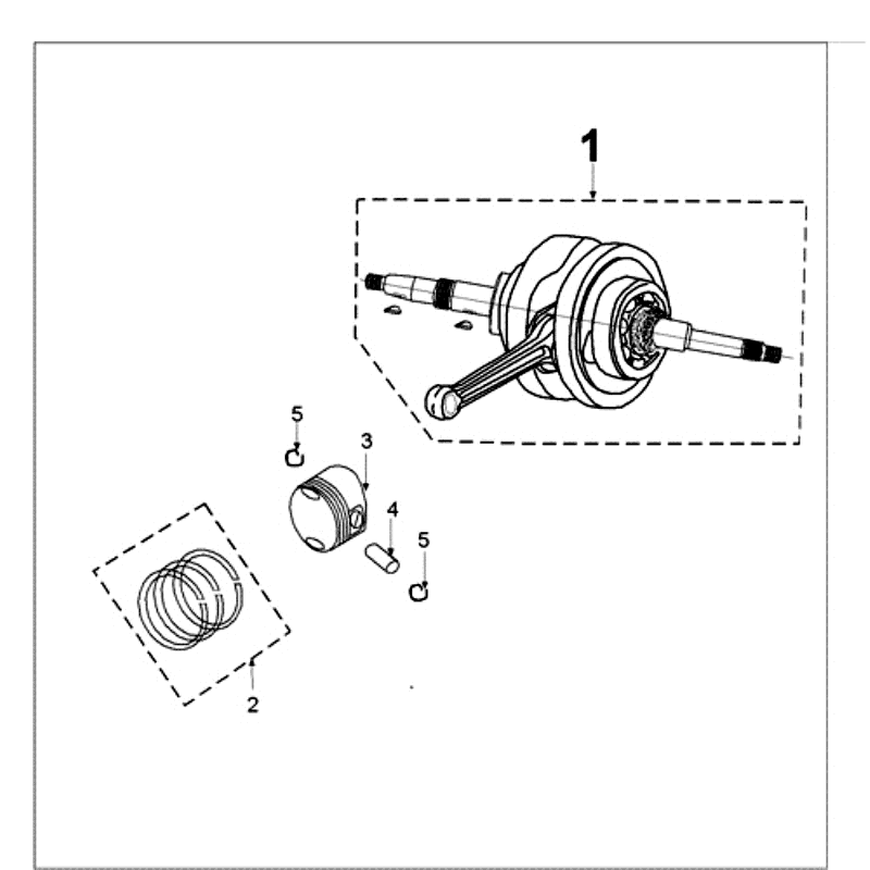 Crankshaft Peugeot Tweet old silver grey