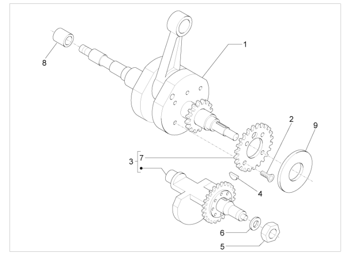 Crankshaft Piaggio Beverly 500 E3 2007-2012