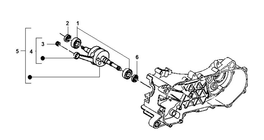 Crankshaft Piaggio Typhoon 98-2005 2-stroke