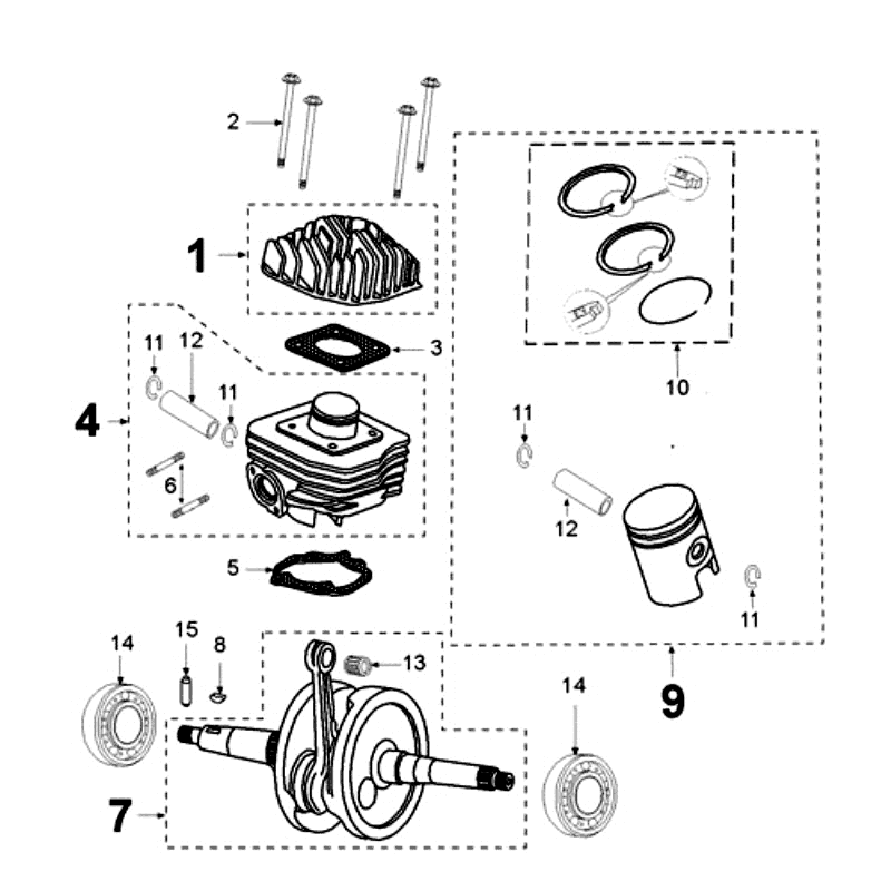 Crankshaft Pulsair CATS IRON Peugeot Ludix 12 black