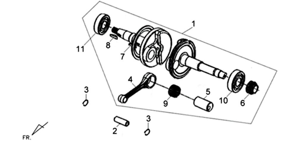 Sym XPRO 50 E4 crankshaft
