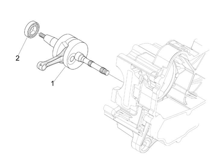 Crankshaft Vespa Lx 45km 4-stroke 4-valve