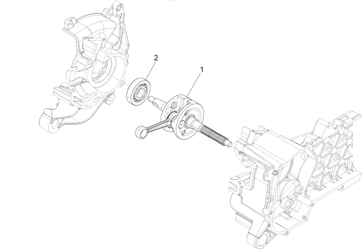 Vespa Sprint 4-stroke 3-valve crankshaft (euro5 injection IGET)