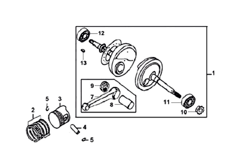 Crankshaft Piston Sym Orbit (BU289) blue