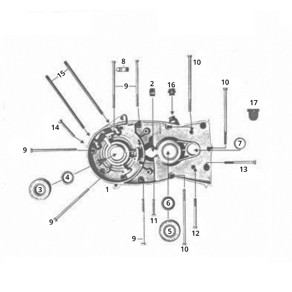 Left crank case Zundapp GTS 50 517-40L5