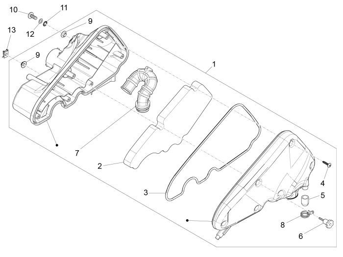 Air Filter 2 Vespa Sprint 45km 4-stroke 4-valve