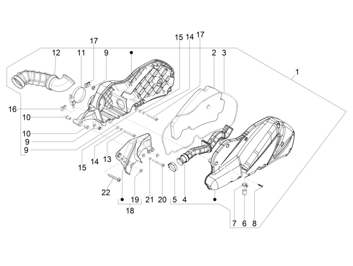 Air Filter Piaggio Beverly 300 IE ABS E4 2016 - 2020 (EMEA)