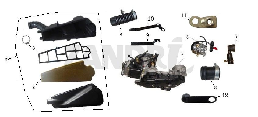 Air filter BTC Grande Retro GT1 white black