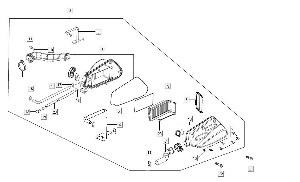 Air filter Kymco Agility 16'+ 4-stroke injection euro4 matt grey