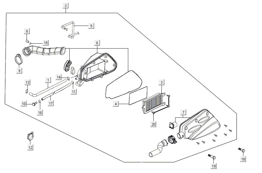 Air filter Kymco Agility 16'+ 4t matt metalic silver