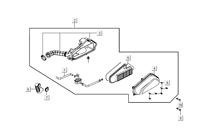 Air filter Kymco Agility Delivery 4-stroke euro4 white