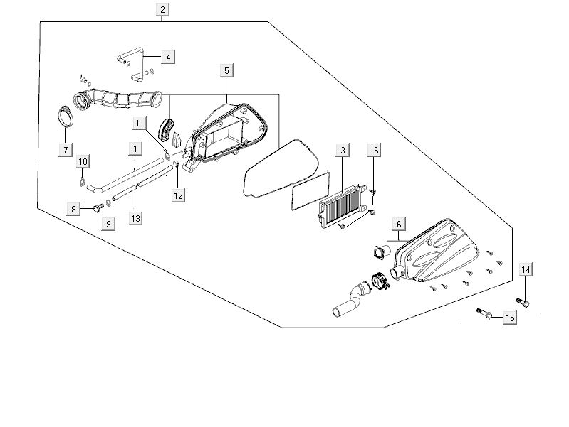 Air filter Kymco City 16' 4-stroke black
