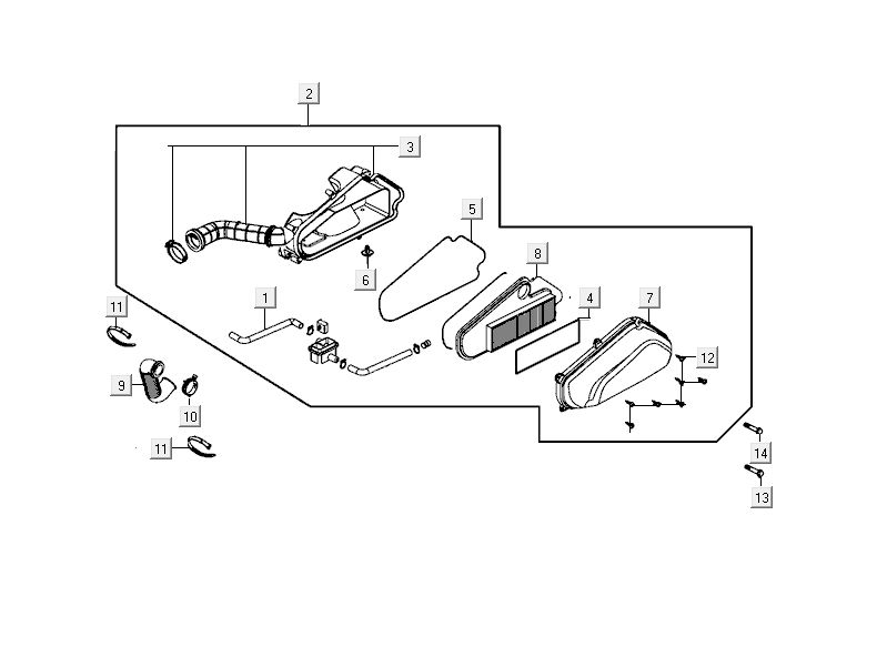 Air filter Kymco Delivery 4-stroke white