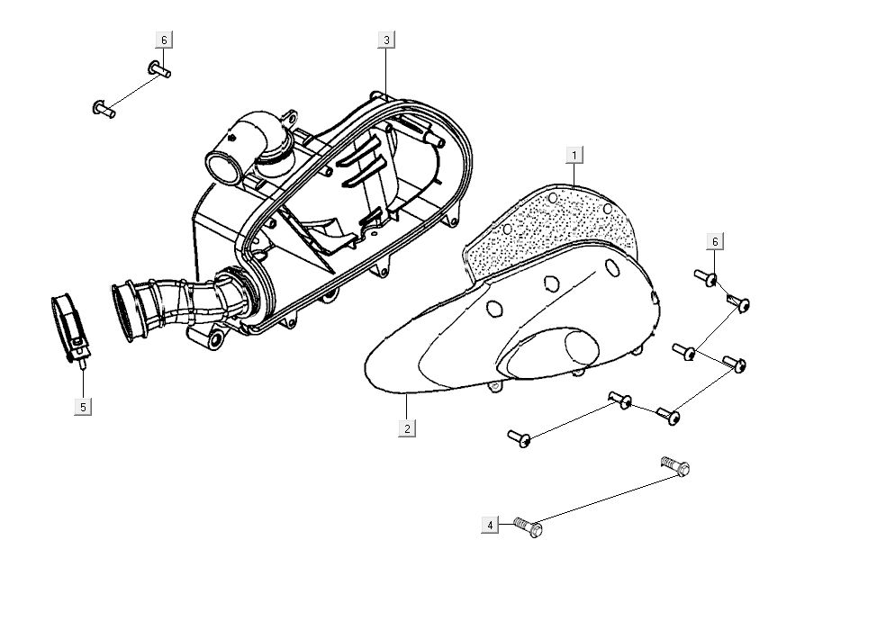 Air Filter Kymco G-Dink 2-stroke Dark Grey