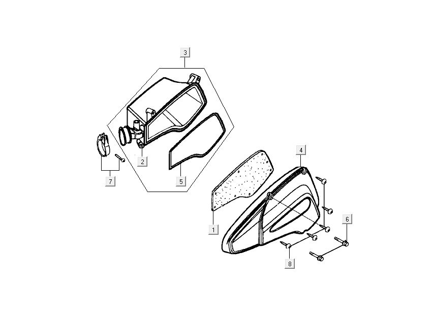 Air filter Kymco People 2-stroke blue