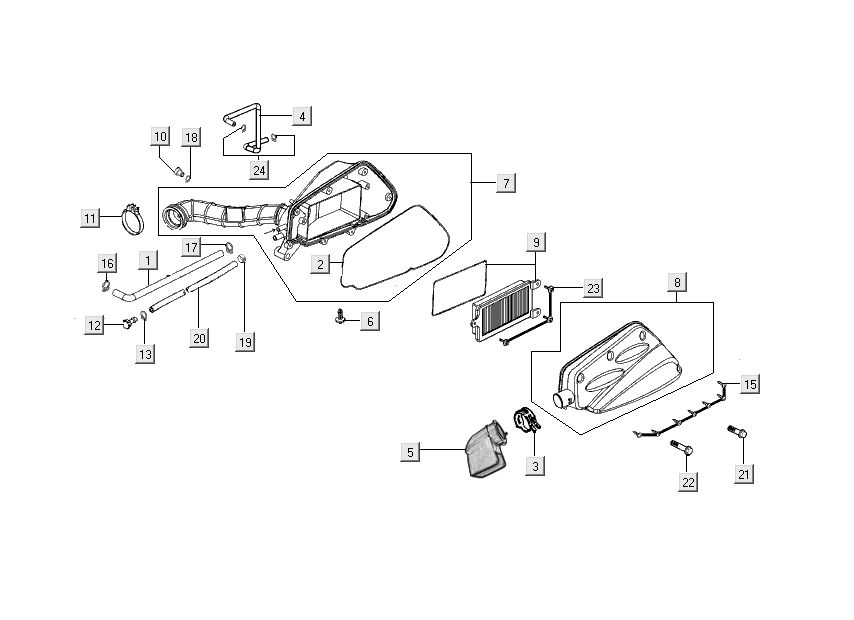 air filter Kymco People S 4-stroke black