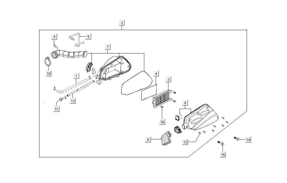 air filter Kymco Super8 4-stroke from 2009 red