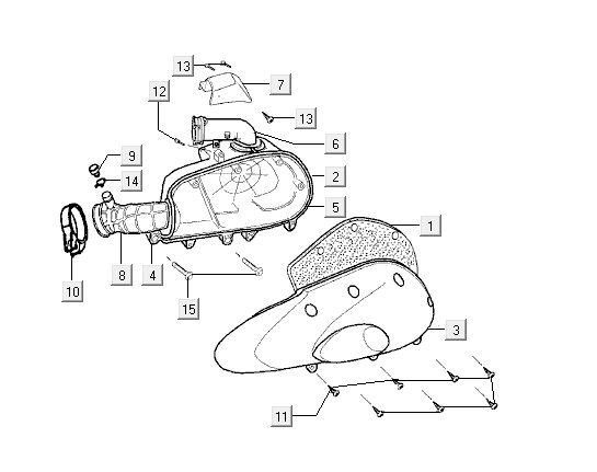 Air filter Kymco Super9 2t lc om matt black-red