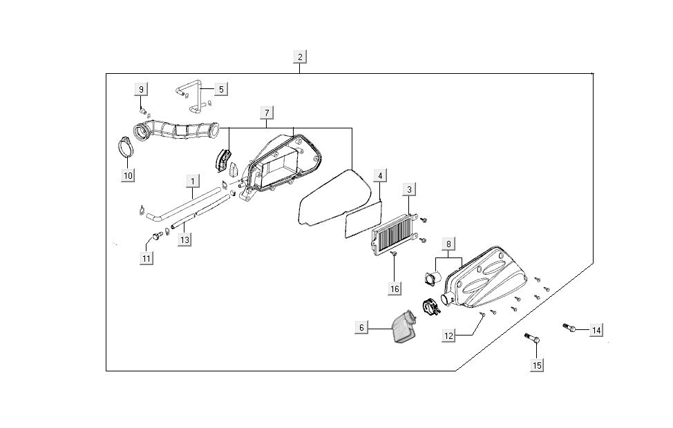 air filter Kymco Super 8 4-stroke (2007-2009) orange