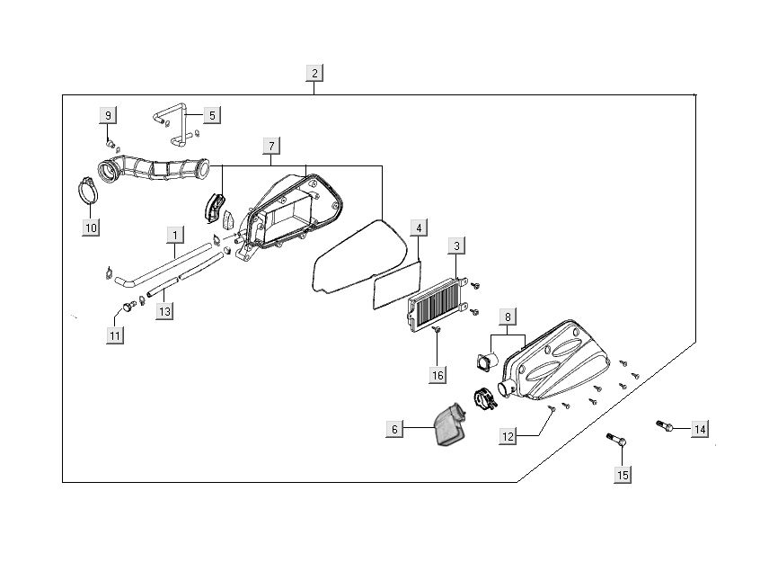Air filter Kymco Super 8 Street 4-stroke blue