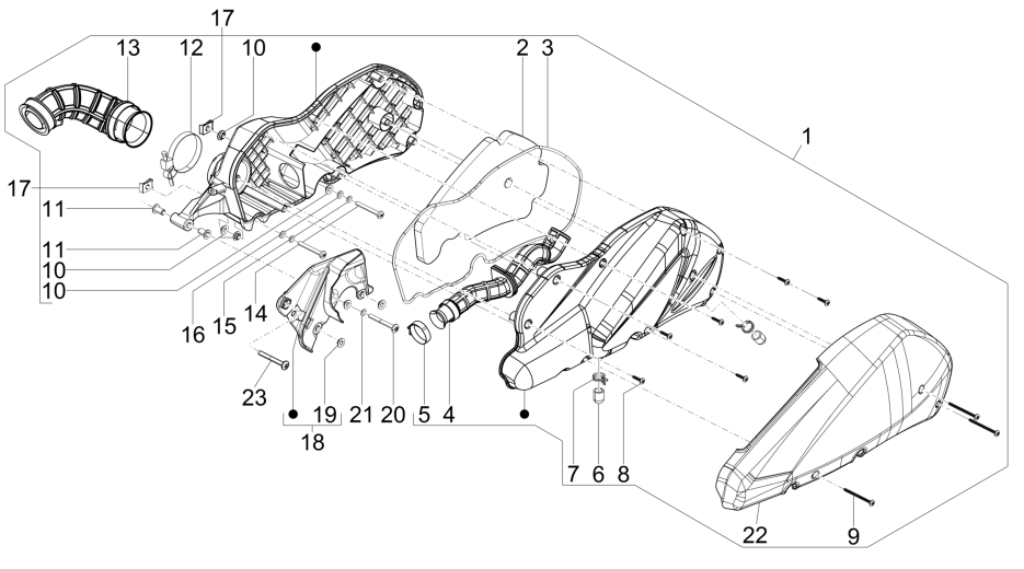 Air Filter Piaggio Beverly 125 RST 4T 4V IE E3 2010-2015 (EMEA)