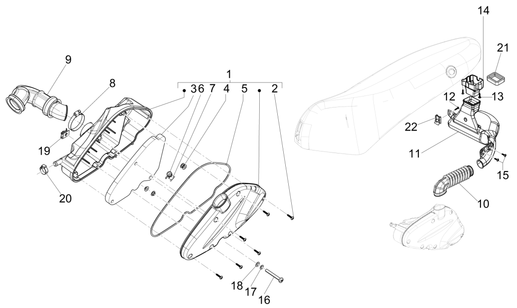 Piaggio Fly 125 4-stroke 3V IE E3 air filter
