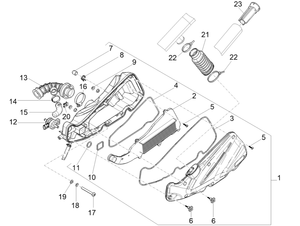 Piaggio Liberty 50 4-stroke air filter (IGET Euro 5)