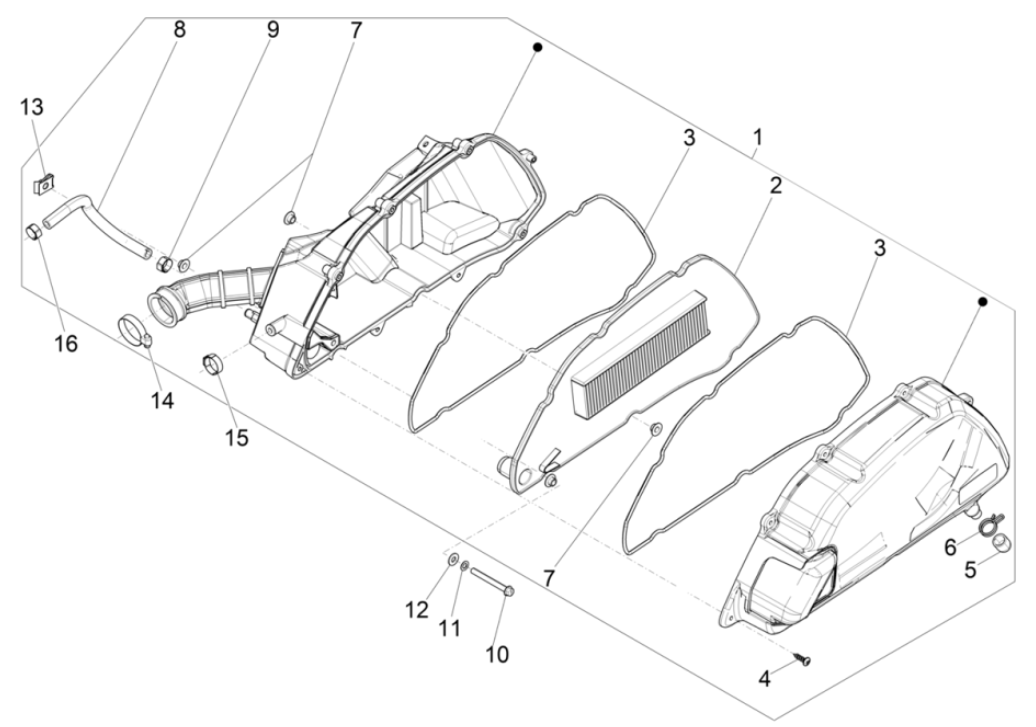 Air Filter Piaggio Medley 150 4T IE ABS E4 2016-2020 (EMEA)