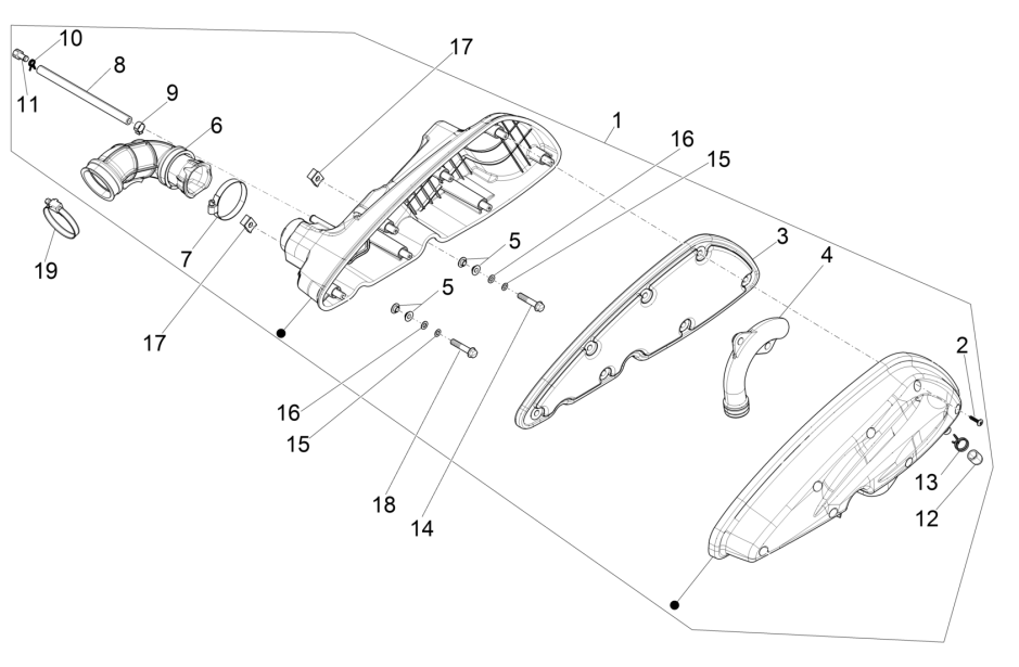 Air filter Piaggio MP3 350 Maxi sport E4 ABS 2018-2020 (EMEA)