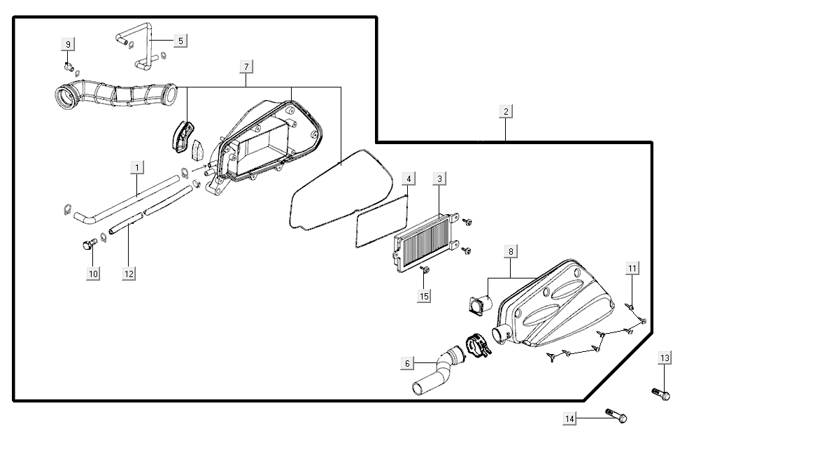 Air Filter Kymco Super8 Street 50i E4 Matt Black