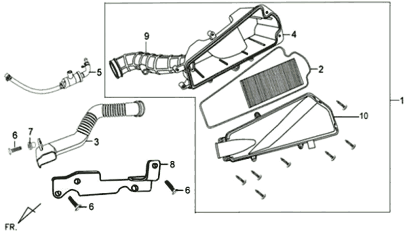 Air filter Sym Fiddle II (BK-7C) iron grey