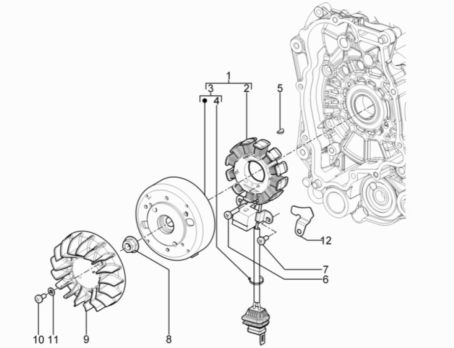 Ignition - Stator - Flywheel Piaggio Typhoon 50 2-stroke Euro 3 2011