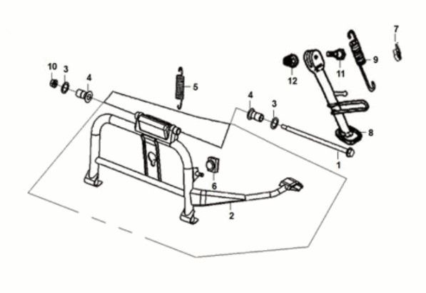 Main Stand-kick starter arm Sym Jet 14 50I E5