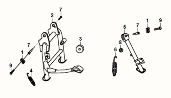 Main stand/side stand Sym E-XPRO 45KM/H 2020-2021