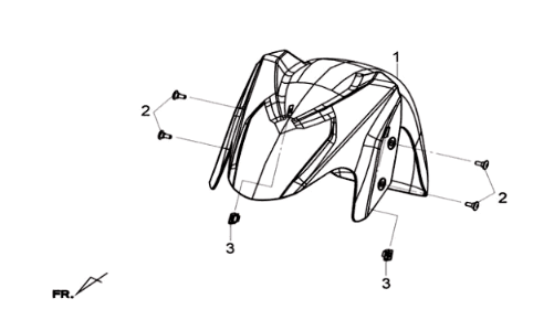 Front Fender Sym Joymax 125I ABS Matt Grey (GY-7450U)